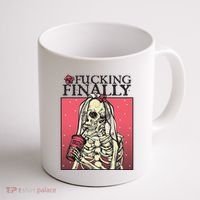 Fucking Finally Sugar Skull Bride Engagement Bride Squad Coffee Mug thumb 1