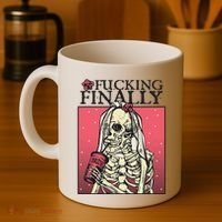 Fucking Finally Sugar Skull Bride Engagement Bride Squad Coffee Mug thumb 4