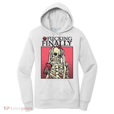Fucking Finally Sugar Skull Bride Engagement Bride Squad Women's Hoodie