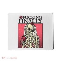Fucking Finally Sugar Skull Bride Engagement Bride Squad Mousepad thumb 0