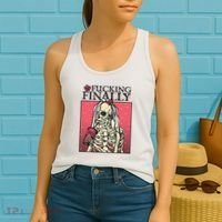 Fucking Finally Sugar Skull Bride Engagement Bride Squad Women's Tank Top thumb 2