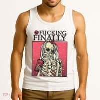 Fucking Finally Sugar Skull Bride Engagement Bride Squad Tank Top thumb 3