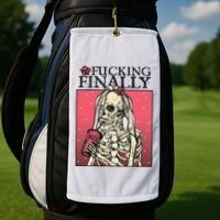 Fucking Finally Sugar Skull Bride Engagement Bride Squad Golf Towel thumb 2
