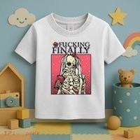 Fucking Finally Sugar Skull Bride Engagement Bride Squad Toddler T-Shirt thumb 3