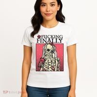 Fucking Finally Sugar Skull Bride Engagement Bride Squad Women's T-Shirt thumb 4