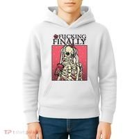 Fucking Finally Sugar Skull Bride Engagement Bride Squad Kids Hoodie thumb 4