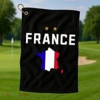 France Flag Soccer Jersey Golf Towel thumb 1