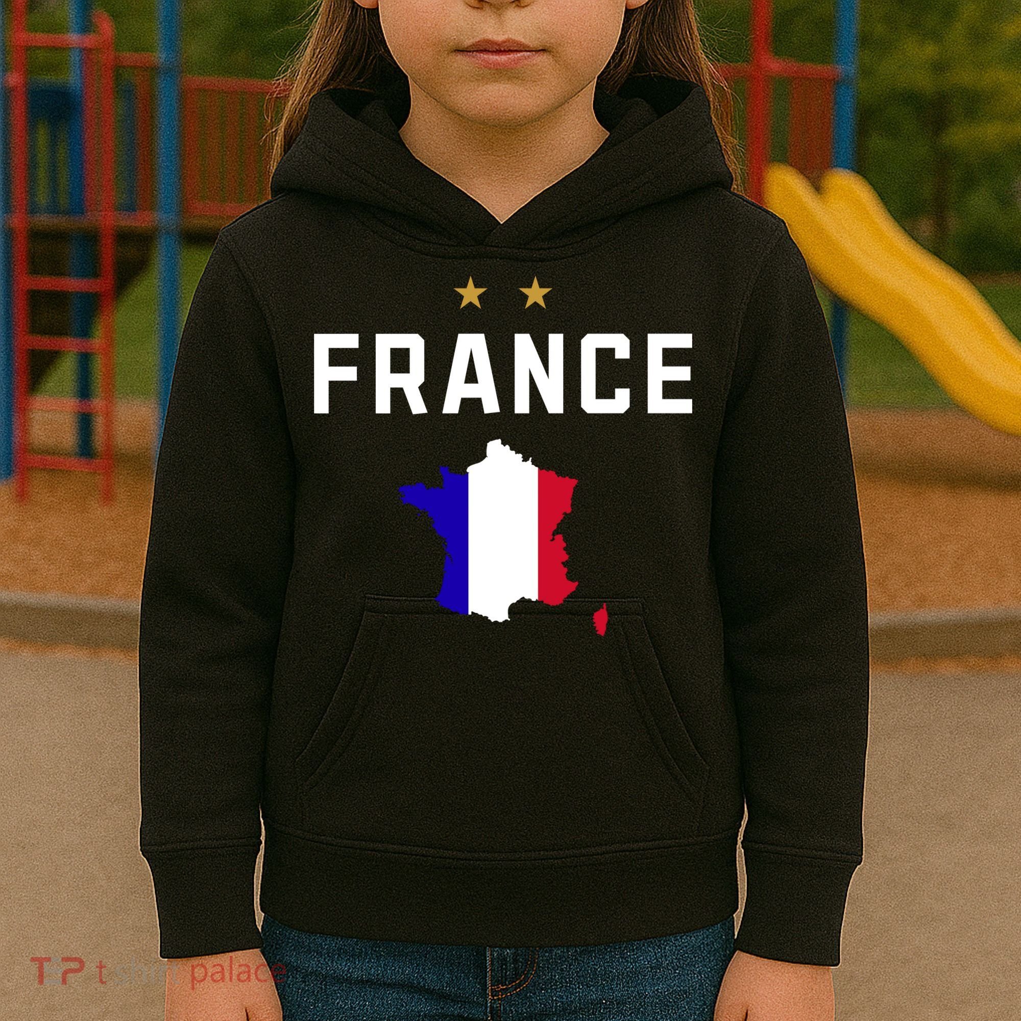 France Flag Soccer Jersey Kids Hoodie