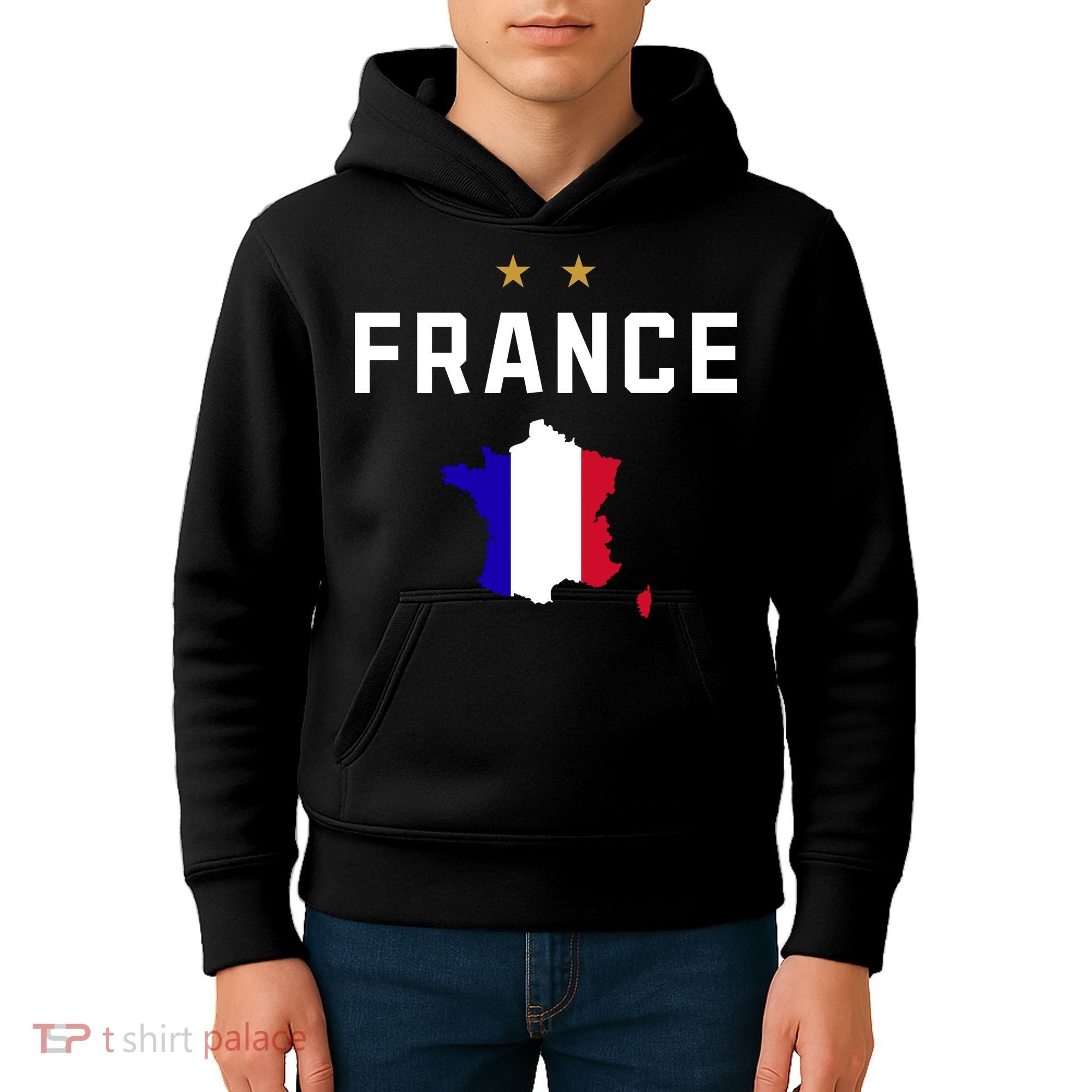 France Flag Soccer Jersey Kids Hoodie