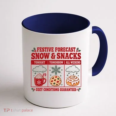 Festive Forecast Snow Snacks Coffee Mug back