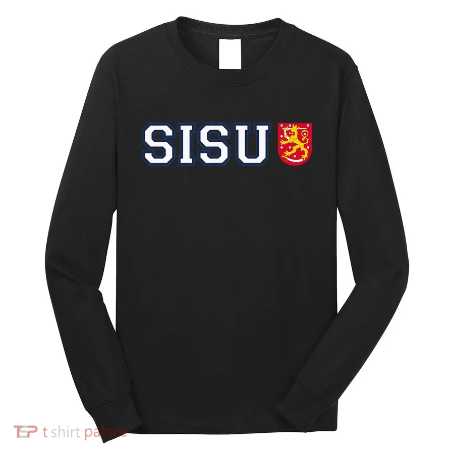 Finland Finnish Sisu Flag Crest Long Sleeve Shirt