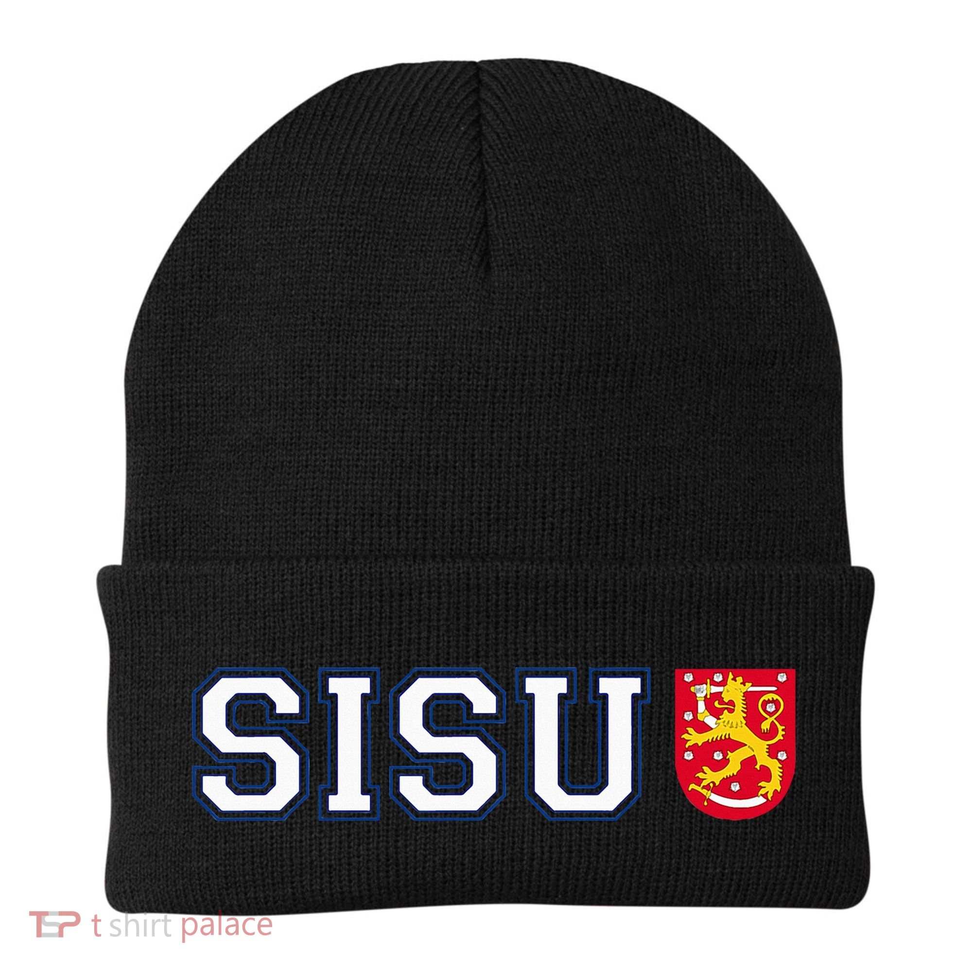 Finland Finnish Sisu Flag Crest Beanie
