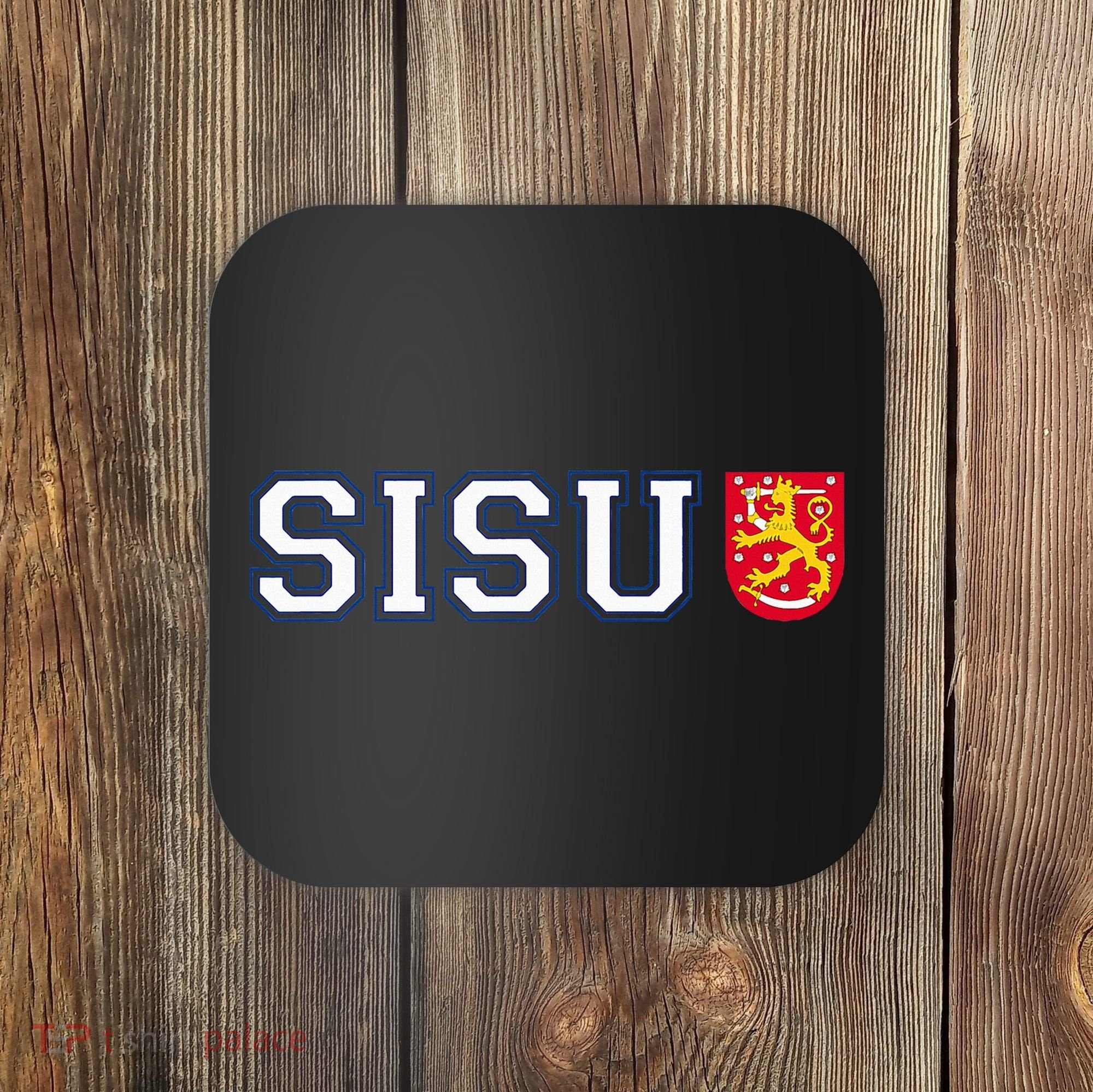 Finland Finnish Sisu Flag Crest Coaster