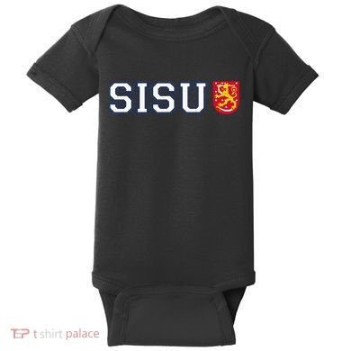 Finland Finnish Sisu Flag Crest Baby Bodysuit