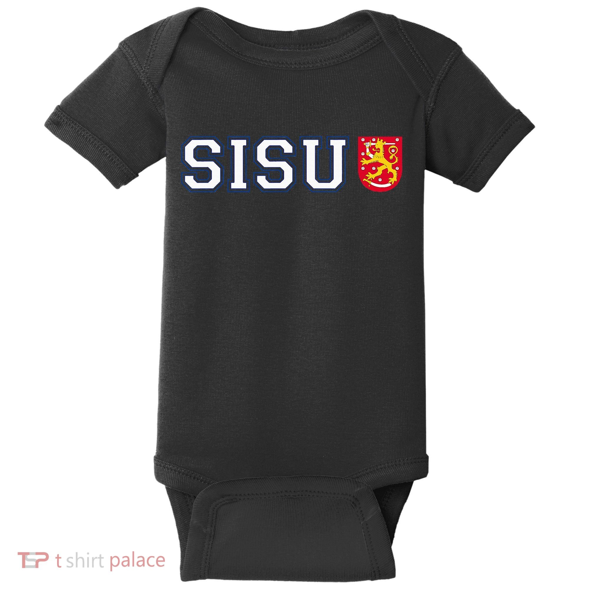 Finland Finnish Sisu Flag Crest Baby Bodysuit