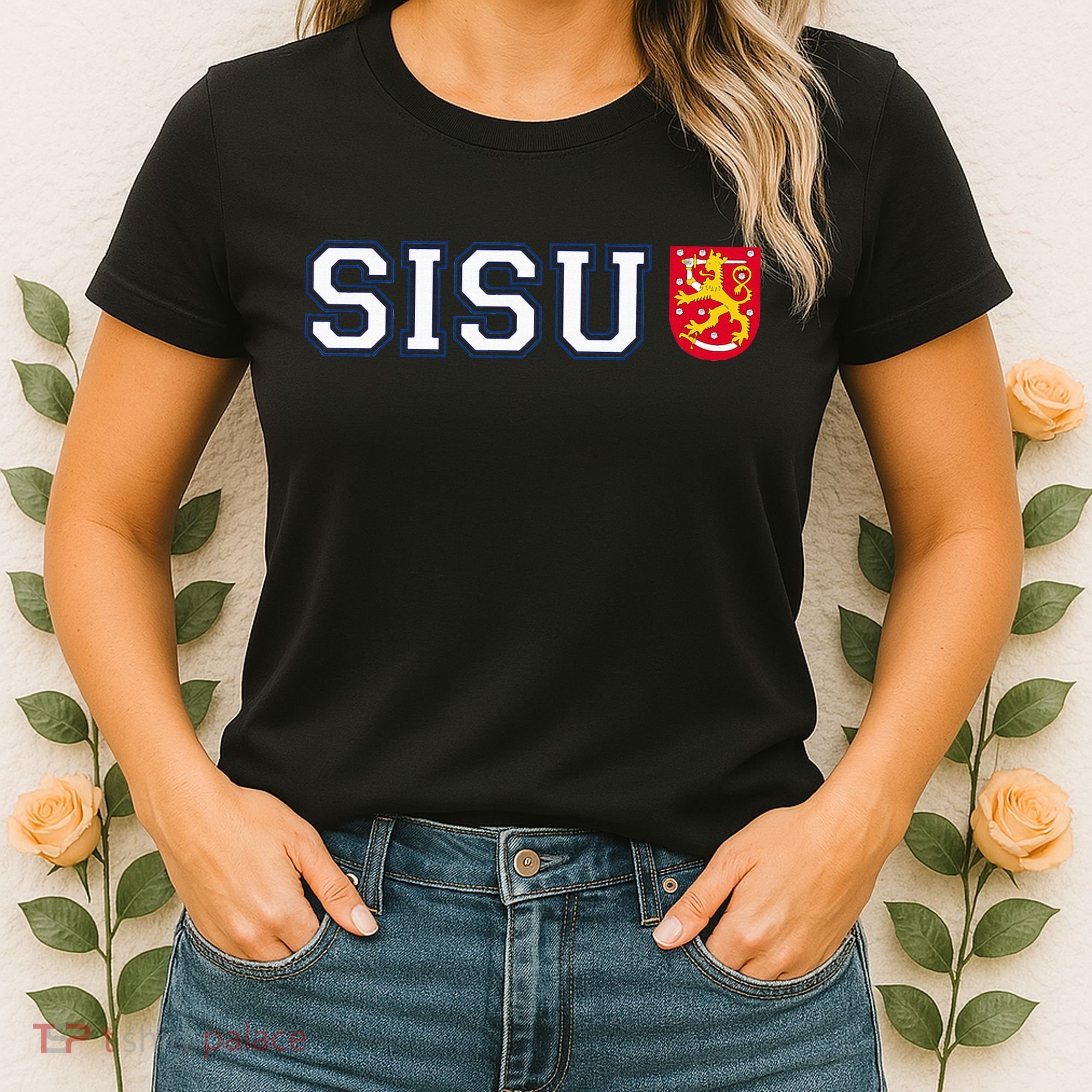 Finland Finnish Sisu Flag Crest Women's T-Shirt