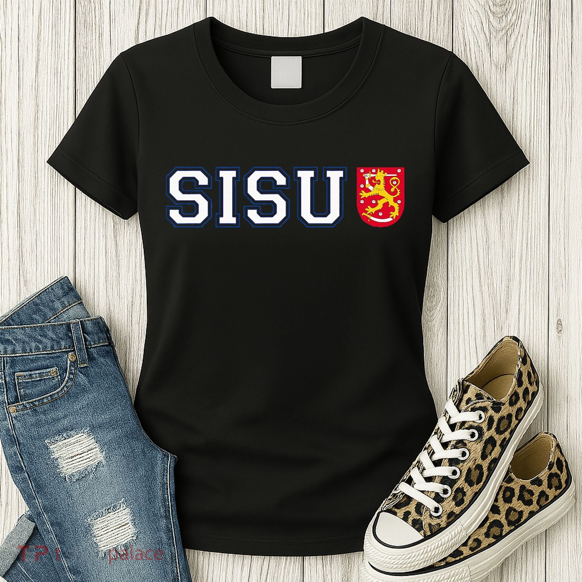 Finland Finnish Sisu Flag Crest Women's T-Shirt