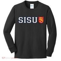 Finland Finnish Sisu Flag Crest Kids Long Sleeve Shirt thumb 0