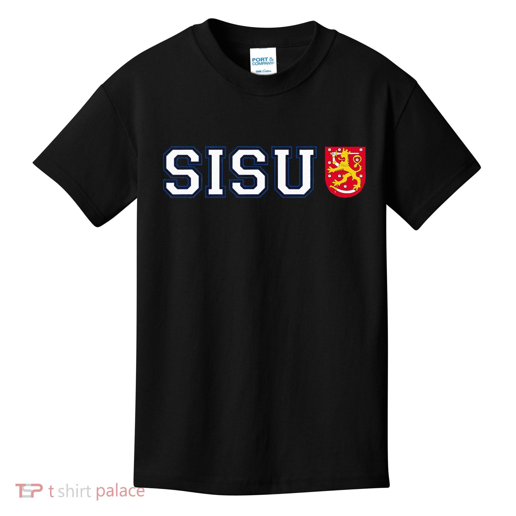 Finland Finnish Sisu Flag Crest Kids T-Shirt