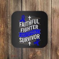 Faithful Fighter Survivor Juvenile Arthritis Awareness Coaster thumb 0