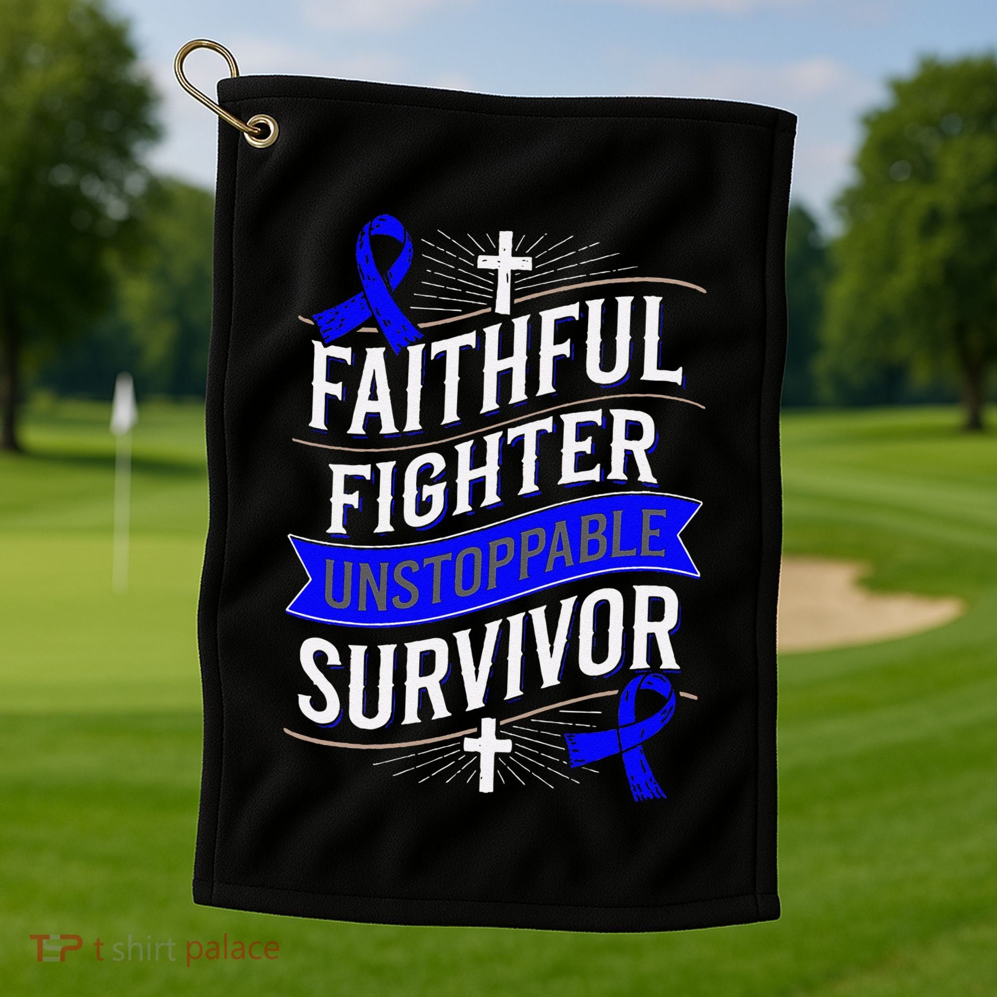 Faithful Fighter Survivor Juvenile Arthritis Awareness Golf Towel