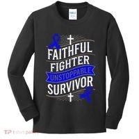 Faithful Fighter Survivor Juvenile Arthritis Awareness Kids Long Sleeve Shirt thumb 0
