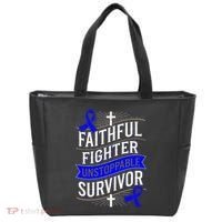 Faithful Fighter Survivor Juvenile Arthritis Awareness Tote Bag thumb 0