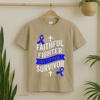 Faithful Fighter Survivor Juvenile Arthritis Awareness T-Shirt thumb 2