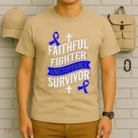 Faithful Fighter Survivor Juvenile Arthritis Awareness T-Shirt thumb 6
