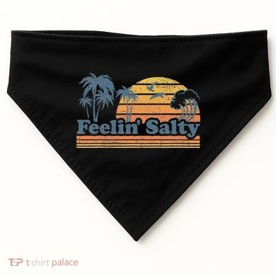 Funny Feelin Salty Beach Summer Vacation USA-Made Doggie Bandana