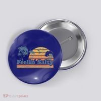 Funny Feelin Salty Beach Summer Vacation Button thumb 0