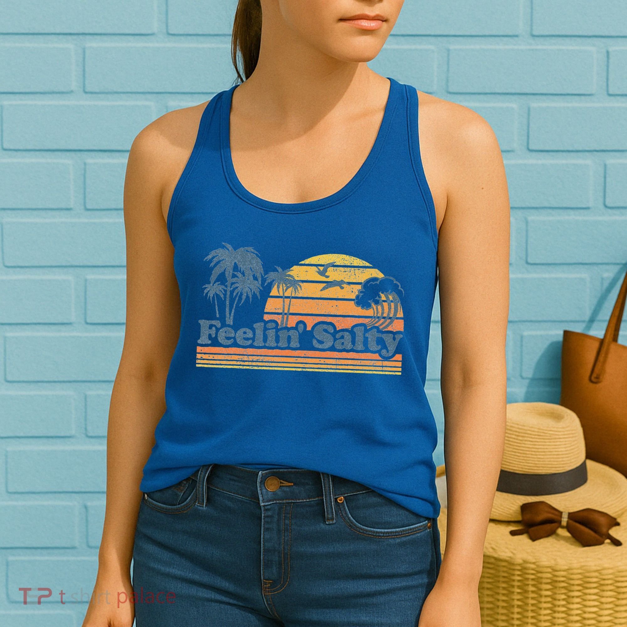 Funny Feelin Salty Beach Summer Vacation Women's Tank Top