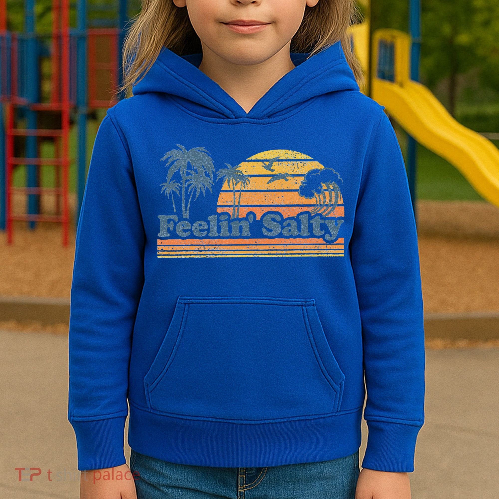 Funny Feelin Salty Beach Summer Vacation Kids Hoodie