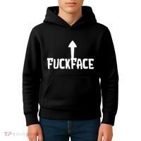 Fuck Face Self Deprecating Arrow Up Fuckface Kids Hoodie thumb 4