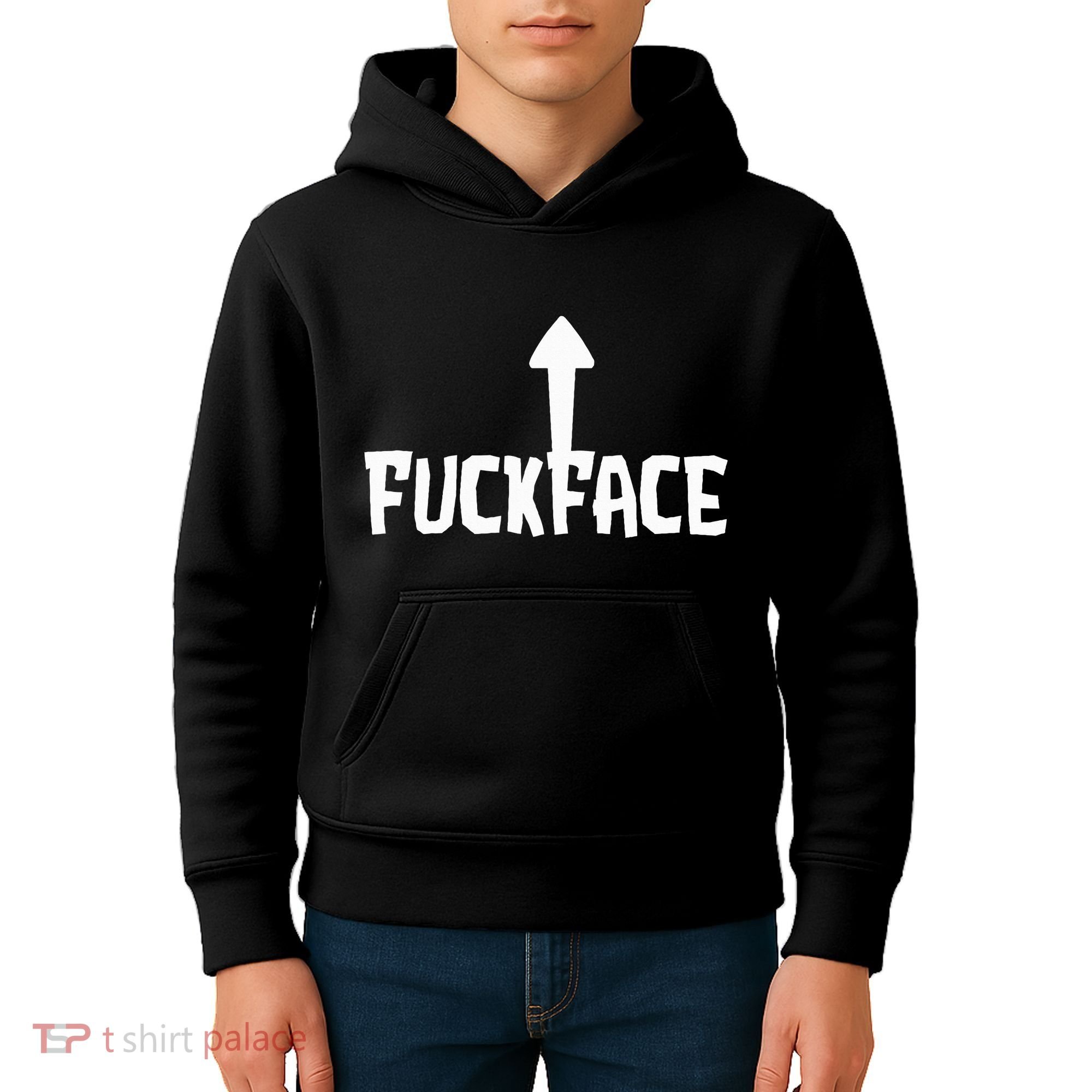 Fuck Face Self Deprecating Arrow Up Fuckface Kids Hoodie