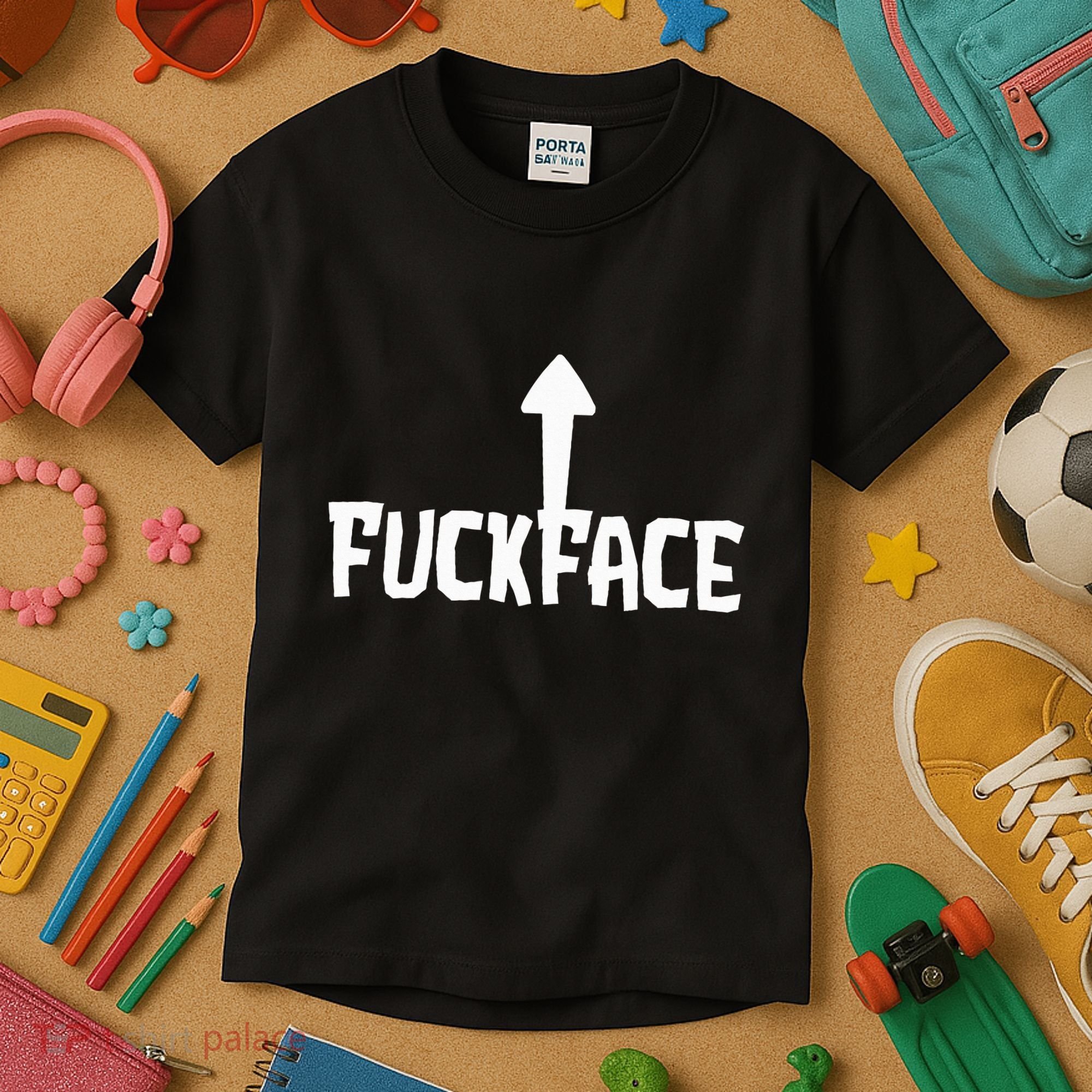 Fuck Face Self Deprecating Arrow Up Fuckface Kids T-Shirt