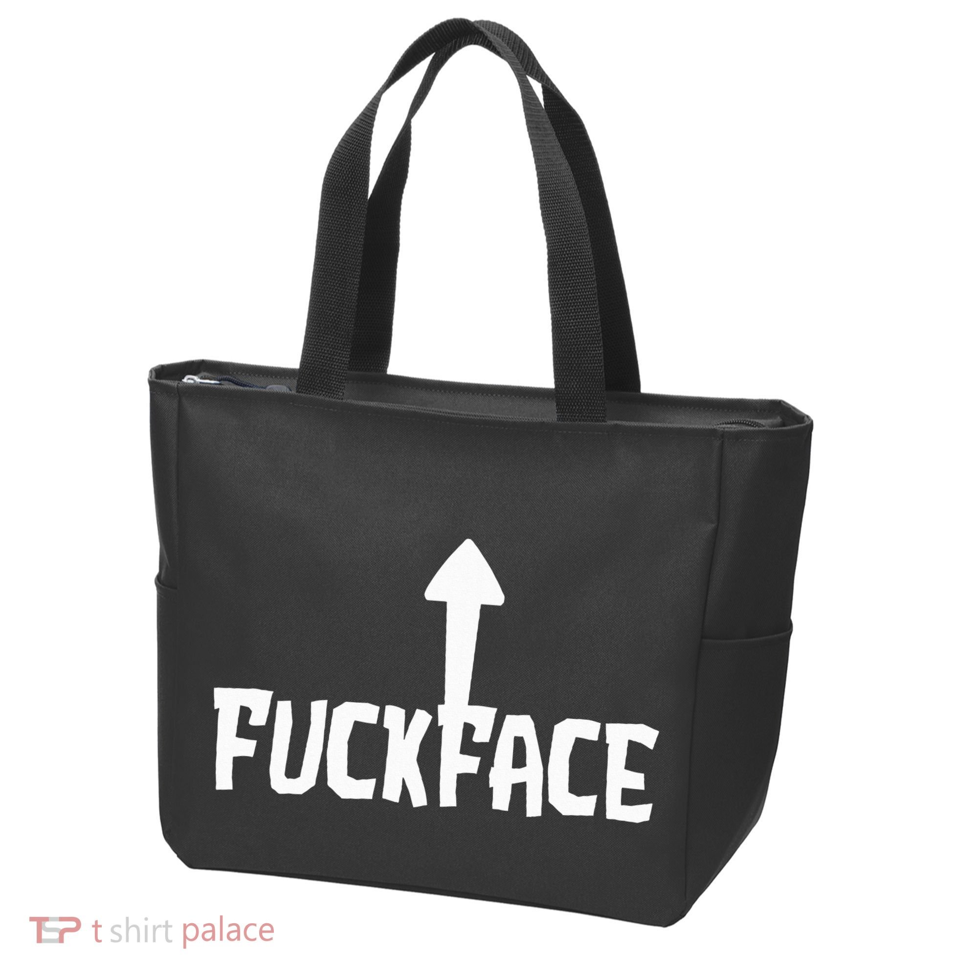 Fuck Face Self Deprecating Arrow Up Fuckface Tote Bag