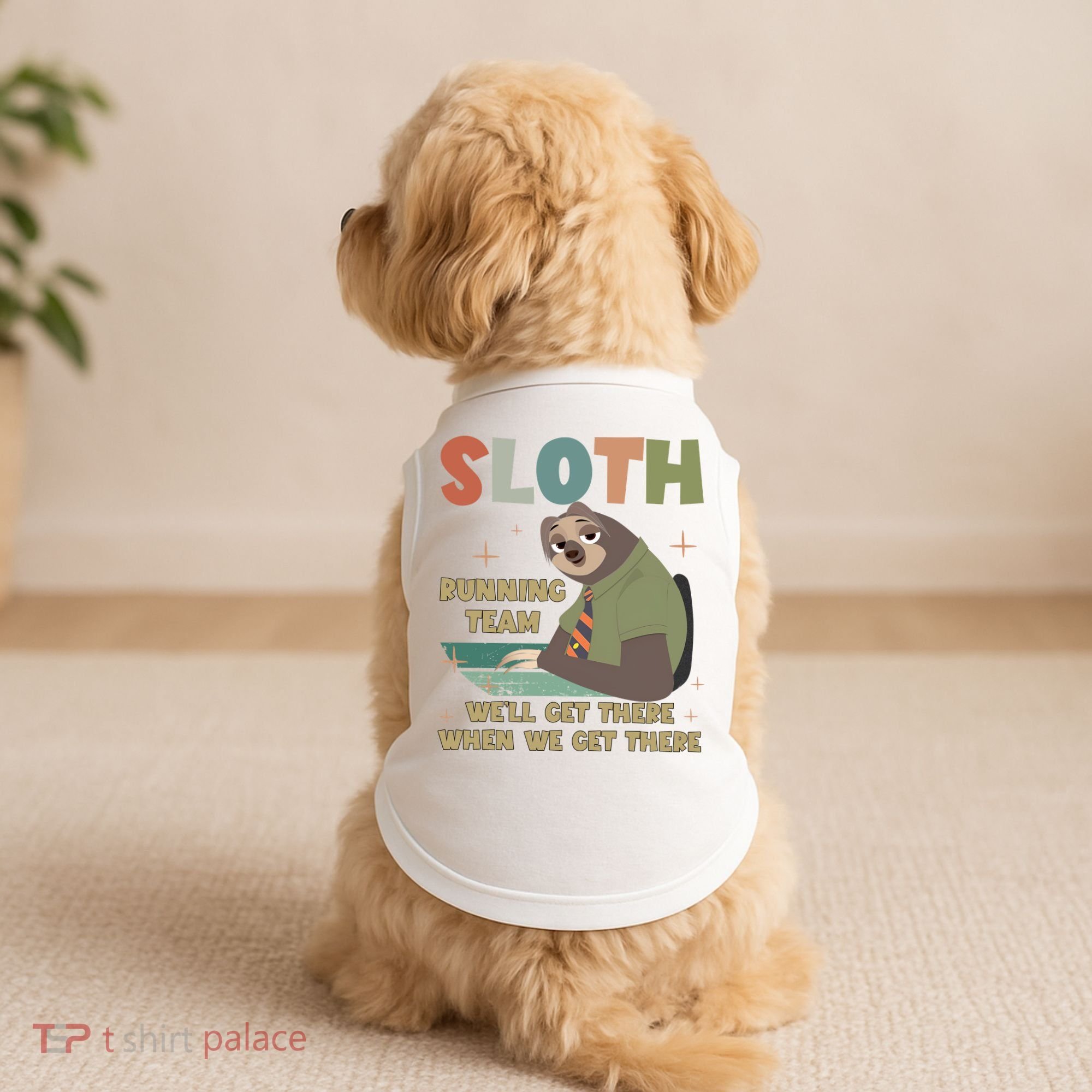 Funny Flash Sloth Running Team We’Ll Get There Sloth Doggie Tank