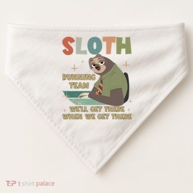 Funny Flash Sloth Running Team We’Ll Get There Sloth USA-Made Doggie Bandana