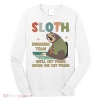 Funny Flash Sloth Running Team We’Ll Get There Sloth Long Sleeve Shirt thumb 0