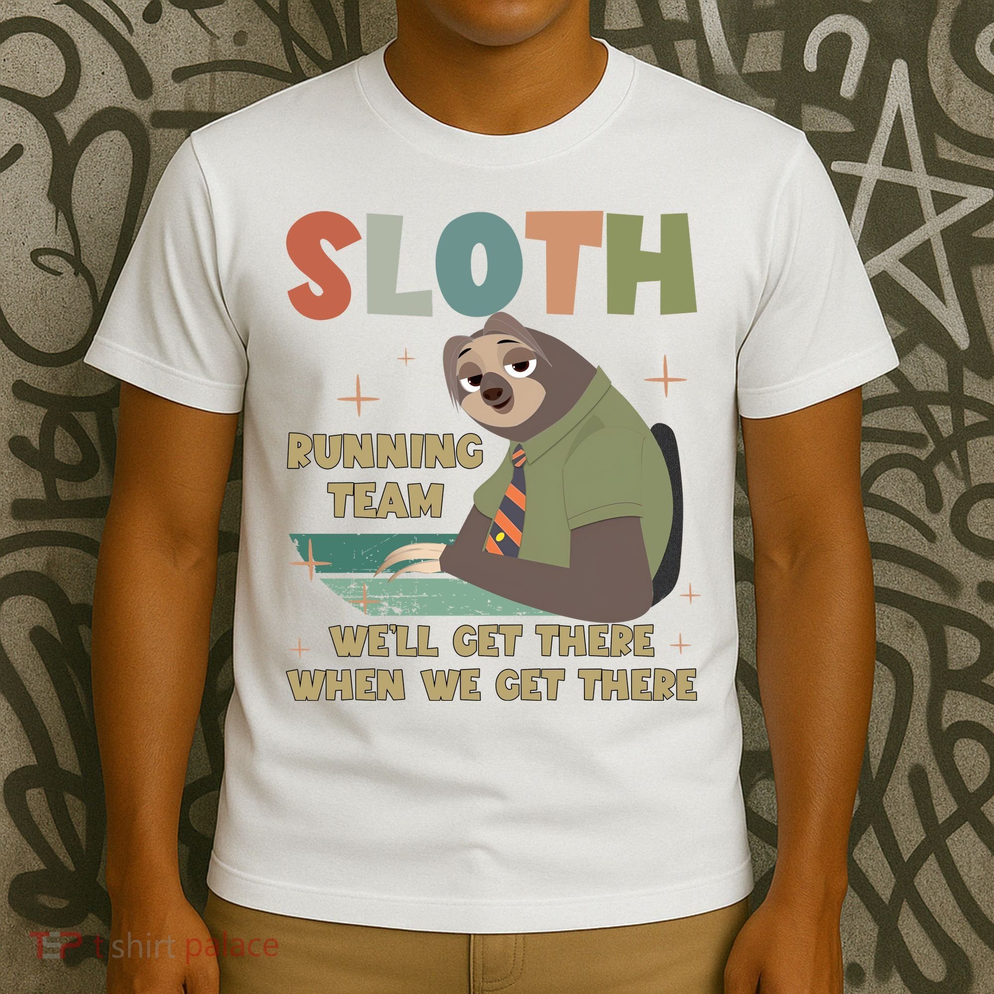 Funny Flash Sloth Running Team We’Ll Get There Sloth T-Shirt