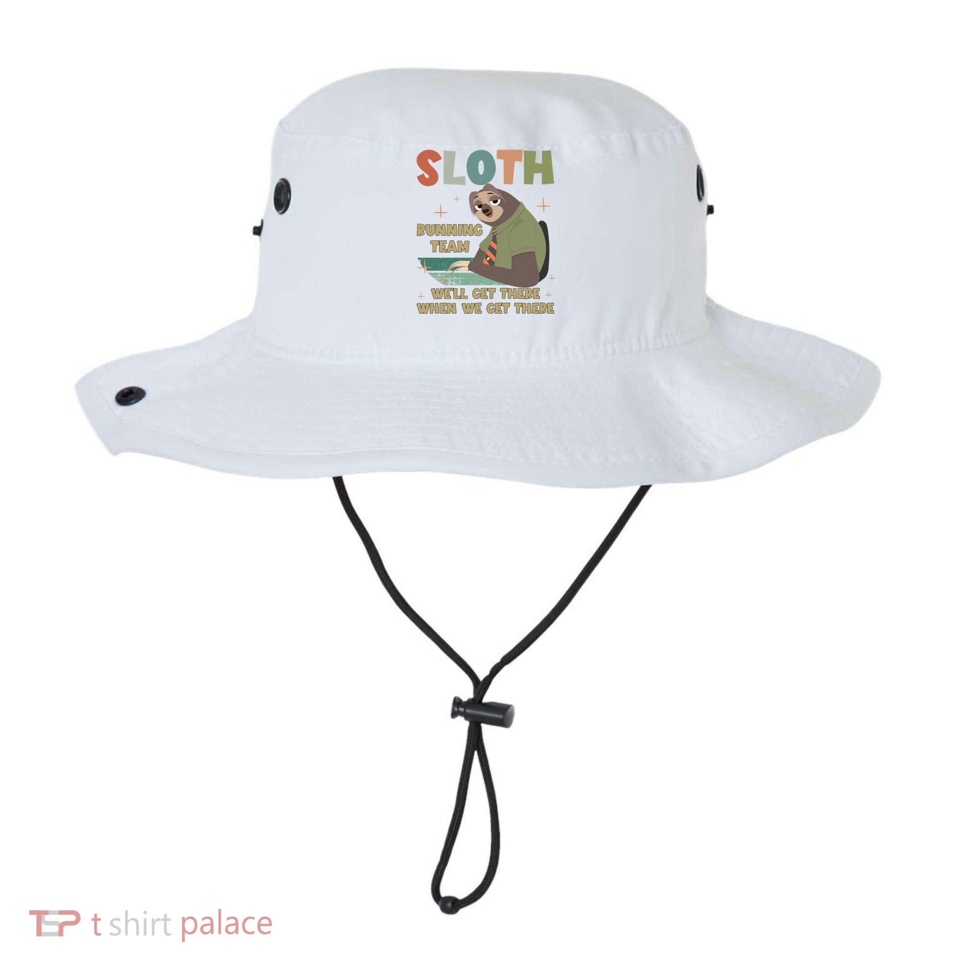Funny Flash Sloth Running Team We’Ll Get There Sloth Bucket Hat