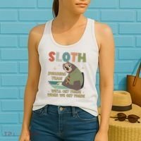 Funny Flash Sloth Running Team We’Ll Get There Sloth Women's Tank Top thumb 2