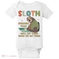 Funny Flash Sloth Running Team We’Ll Get There Sloth Baby Bodysuit thumb 0