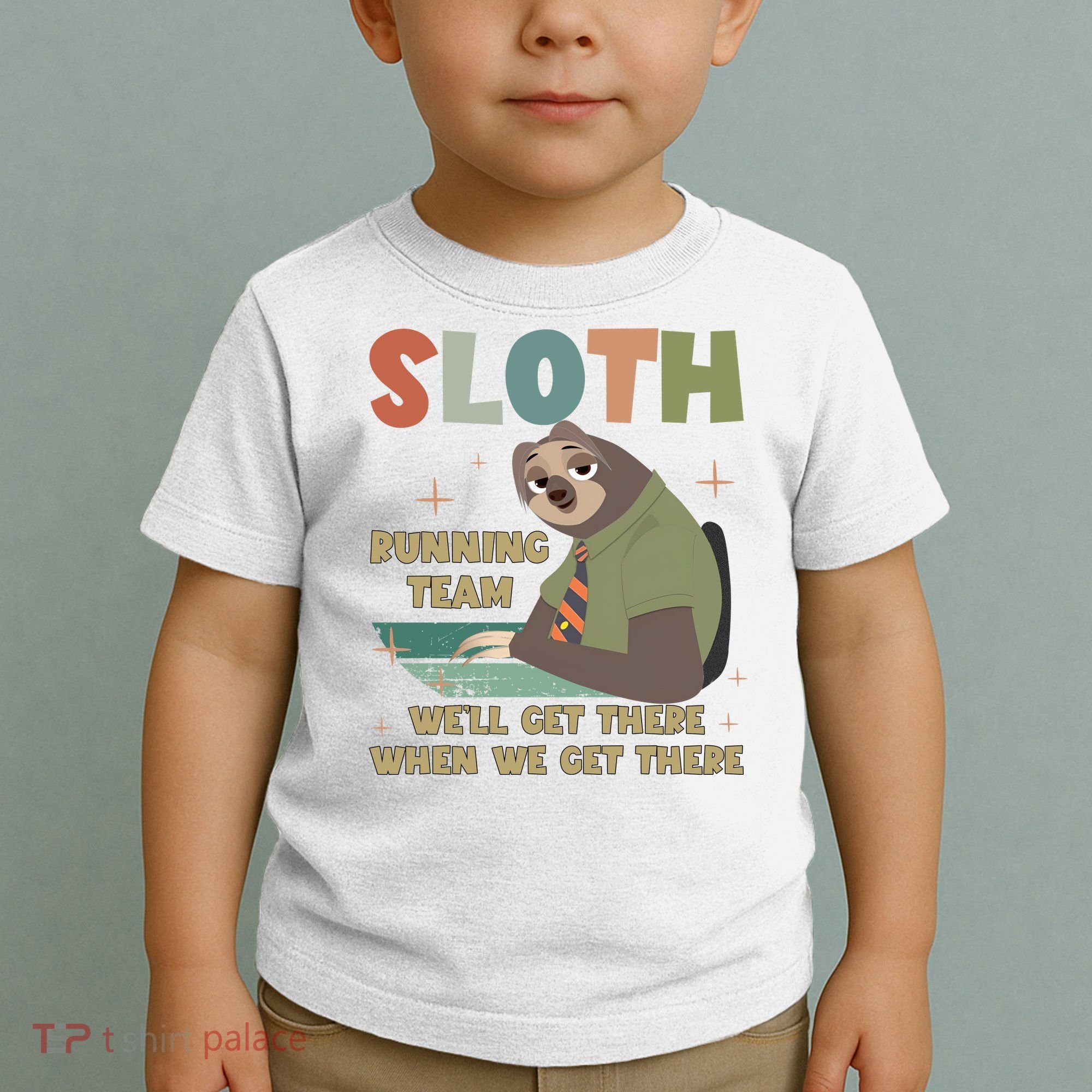 Funny Flash Sloth Running Team We’Ll Get There Sloth Toddler T-Shirt
