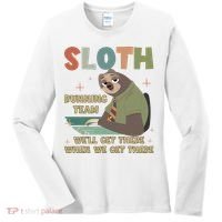Funny Flash Sloth Running Team We’Ll Get There Sloth Women's Long Sleeve Shirt thumb 0