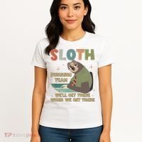 Funny Flash Sloth Running Team We’Ll Get There Sloth Women's T-Shirt thumb 4
