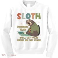 Funny Flash Sloth Running Team We’Ll Get There Sloth Kids Sweatshirt thumb 0