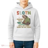 Funny Flash Sloth Running Team We’Ll Get There Sloth Kids Hoodie thumb 4