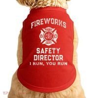 Funny FIREWORKS SAFETY DIRECTOR Firefighter America Red Doggie Tank thumb 0